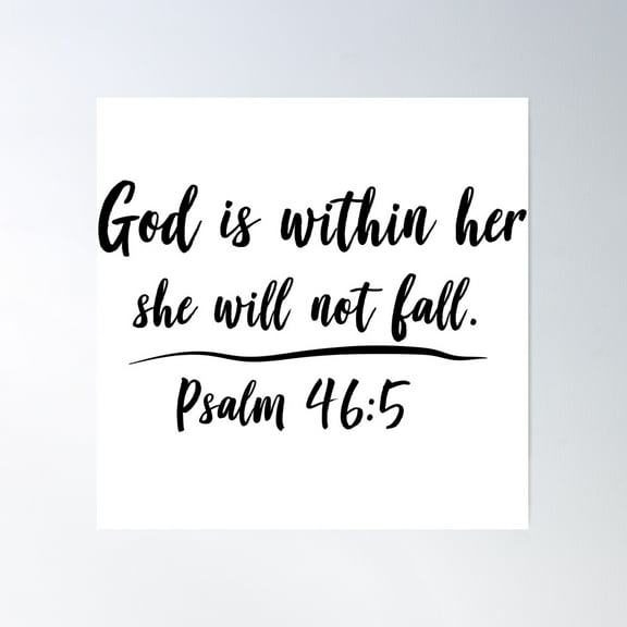 God Is Within Her She Will Not Fall Poster Wall Art, Modern Wall Decor For Living Room Bedroom, 24x24 UNFRAMED