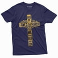 thumbnail image 1 of God Jesus Christ T-Shirt Inspirational Quote Christmas Christian Cross Tee Shirt (Large Navy Blue), 1 of 5
