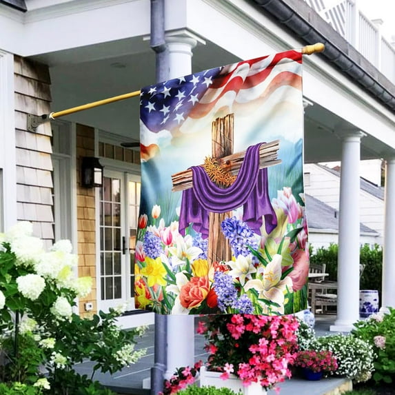 God Jesus Christian Easter Flag - House Flag (29.5" x 39.5")