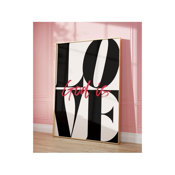 God Is Love Poster Trendy Christian Wall Art Cool Christian Prints God Quotes Poster 1 John 4 8 Wall Art Modern Church Classroom Decor Agape , Poster Print Only