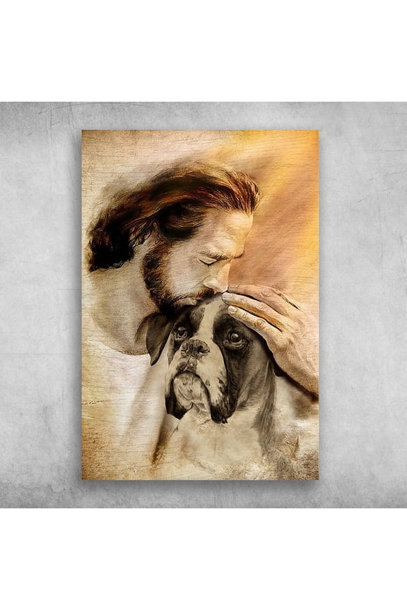 God Loves Boxer - Jesus And The Boxer 11 x 17 Inch Poster