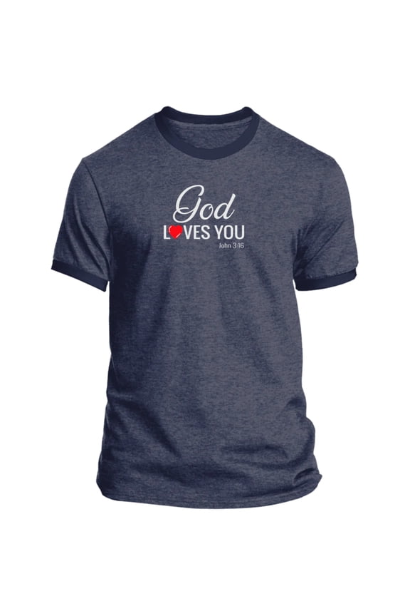 God Loves You Men’s Ringer Tee