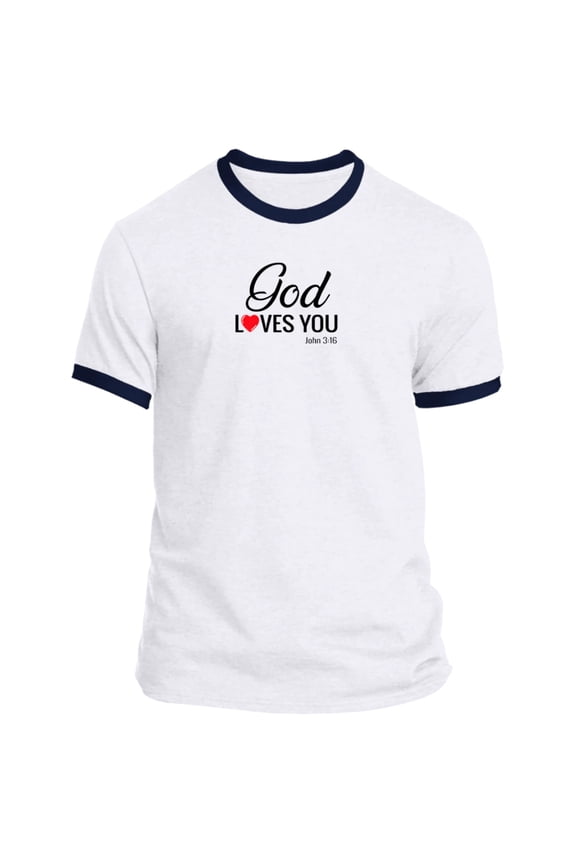 God Loves You Men’s Ringer Tee