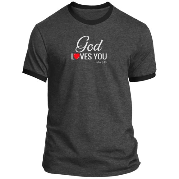 God Loves You Men’s Ringer Tee