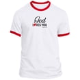 thumbnail image 1 of God Loves You Men’s Ringer Tee, 1 of 5