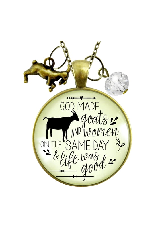 God Made Goats Necklace Gutsy Goodness Adult Female Bronze Metal Jewelry