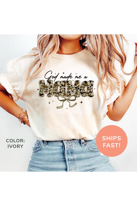God Made Me A Mama Shirt, Coquette Bow Mama Shirt, Mom Appreciation Shirt, Mother’S Day Gift, Retro Shirt For Mama