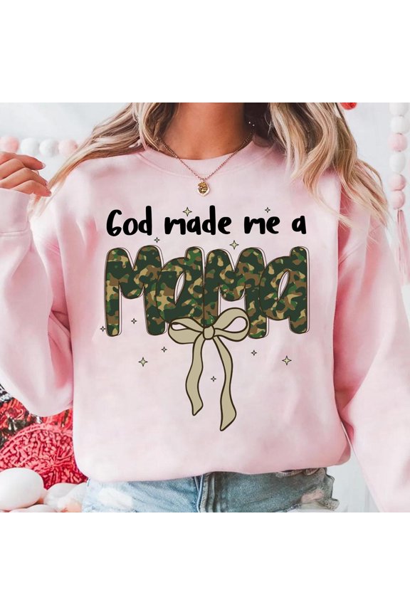 God Made Me a Mama Sweatshirt, Mother Coquette Bow Shirt, Mama Duck Camo Sweatshirt, Camo Mama Shirt, Mother’s Day Gift Sweatshirt for Moms