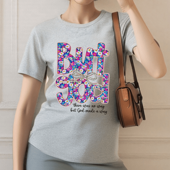 God Made A Way Lettering Print Tshirts Unlikely Victory Inspirational Faith Journey Graphic Tees Classic Short Sleeve Shirts Casual Tops for Daily Outfits Gray,XL