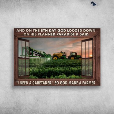 Funny Tractor T-Shirt – 'And On The 8th Day God Created The Tractor' – Unisex