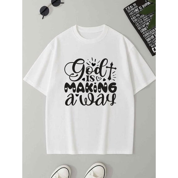 God Is Making a Way men's 180G 100% Cotton white Basic Unisex Shirt Crewneck tshirts Casual Unisex Shirt Graphic tshirts Funny Unisex Shirt Short Sleeve tshirts Fashion Unisex Shirt Crewneck tshirts