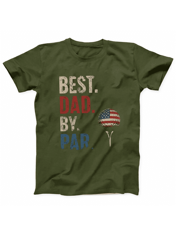 God Merch Best Dad By Par Golf T-Shirt, Funny Golf Dad Shirt, Patriotic USA Golf Tee for Fathers Day, Gift for Dad Grandpa Golfer