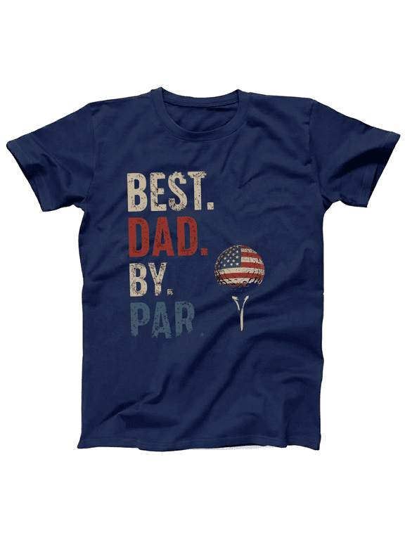 God Merch Best Dad By Par Golf T-Shirt, Funny Golf Dad Shirt, Patriotic USA Golf Tee for Fathers Day, Gift for Dad Grandpa Golfer
