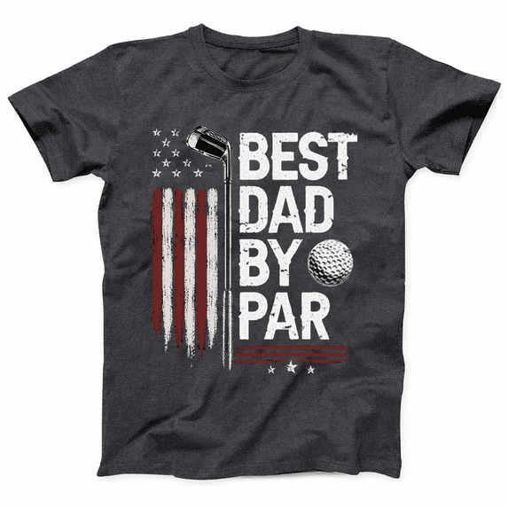 God Merch Best Dad By Par Golf T-Shirt, Funny Golf Dad Shirt, Patriotic USA Golf Tee for Fathers Day, Gift for Dad Grandpa Golfer