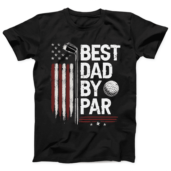 God Merch Best Dad By Par Golf T-Shirt, Funny Golf Dad Shirt, Patriotic USA Golf Tee for Fathers Day, Gift for Dad Grandpa Golfer