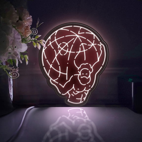 God Moving The Earth Led Light Box, Dimmable Neon-Like Light Signs USB Power for Wall Decor Bedroom Decoration, Static Light (WxH) 6"x7"