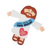 JESUS LOVES YOU THIS MUCH FOAM CUT OUT - Craft Kits - 12 Pieces