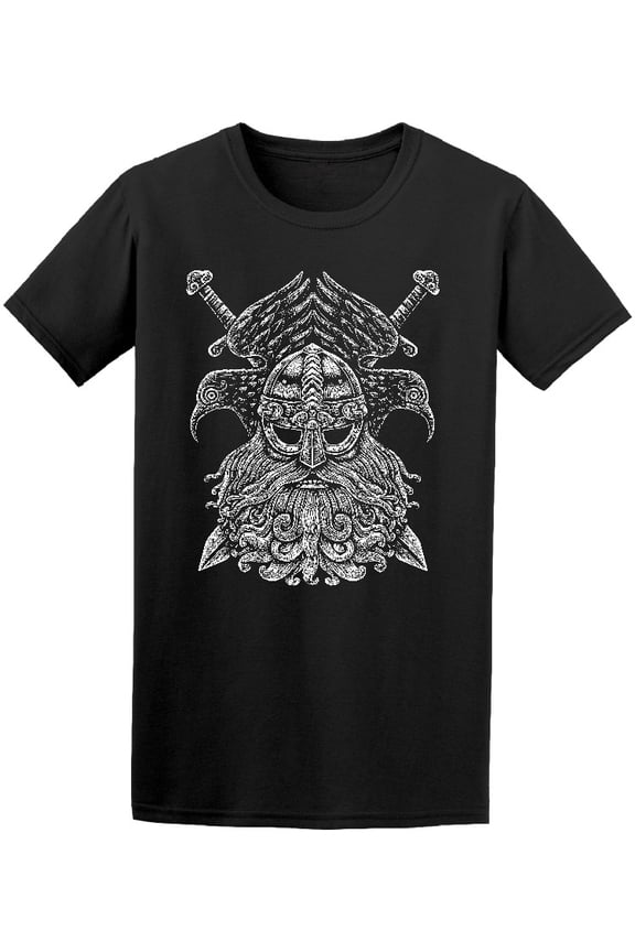 God Odin With Crows Symbol T-Shirt Men -Image by Shutterstock, Male 3X-Large