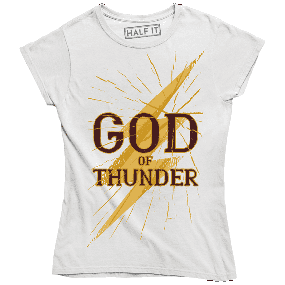 God Of Thunder Over A Yellow Lightning Bolt Women's T-Shirt