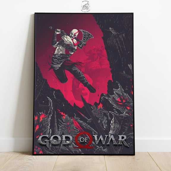 God Of War Poster – Mythology Game Wall Art Print For Gaming Room Decor, Poster Only