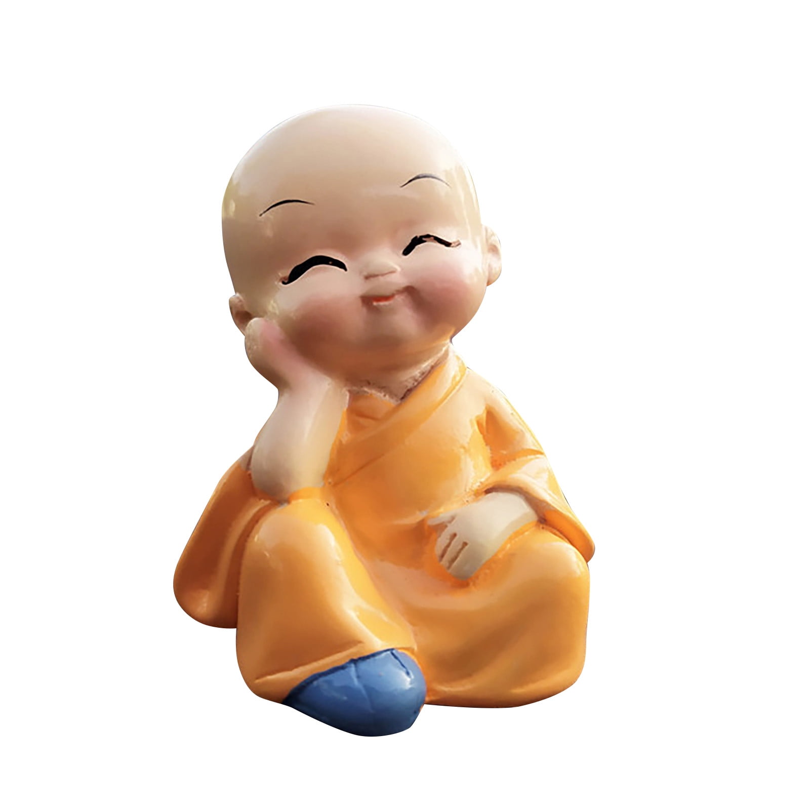 God Of Wealth Couple And Small Monk Models Mini Feng Shui Statue Little