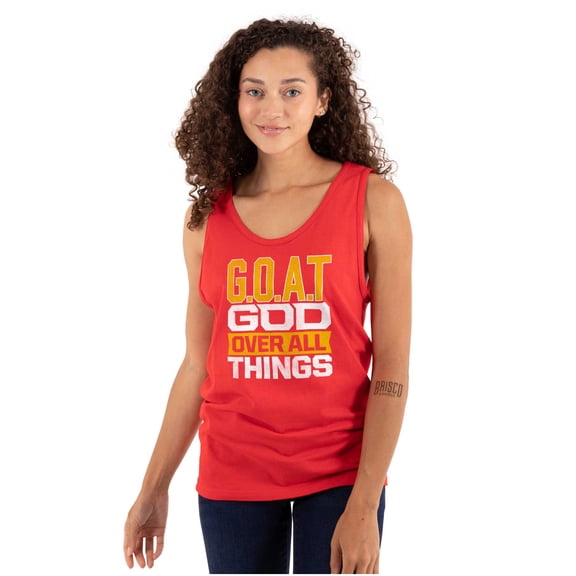 God Over All Things GOAT Christian Tank Top T Shirts Men Women Brisco Brands S