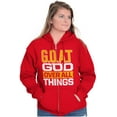 thumbnail image 1 of God Over All Things GOAT Christian Zip Up Hoodie Men's Women's Brisco Brands S, 1 of 6