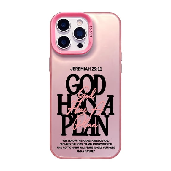 "God Has A Plan Christian Phone Case for IPhone "Soft TPU Slim, Trendy Aesthetic, Shockproof Scratch-Resistant, Faith-Based Phone Case for iPhone Pro Max