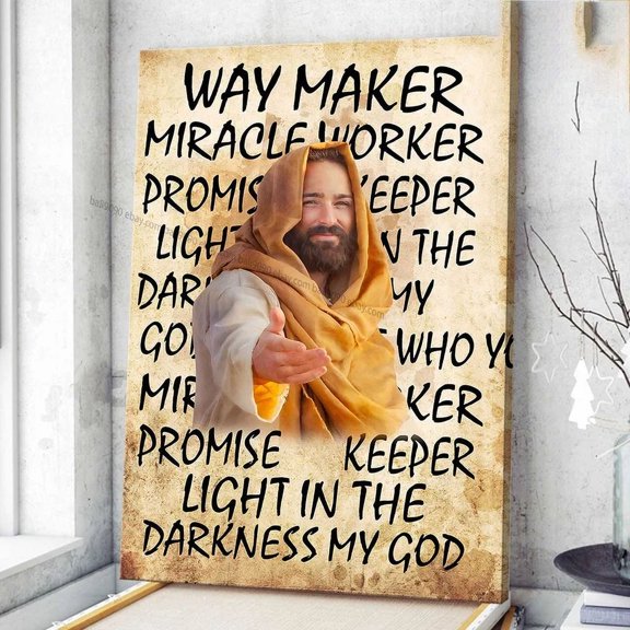 God Poster Believe In God Way Maker Miracle Worker Promise Keeprt Light Wall Art
