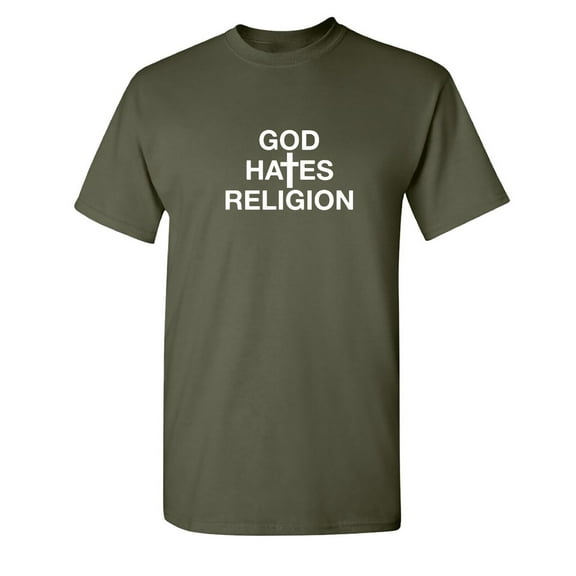 God Religion Sarcastic Humor Graphic Tee Mens Gift Novelty Funny T Shirt