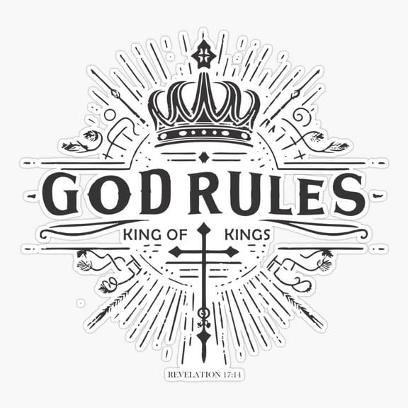 God Rules King Of Kings Sticker