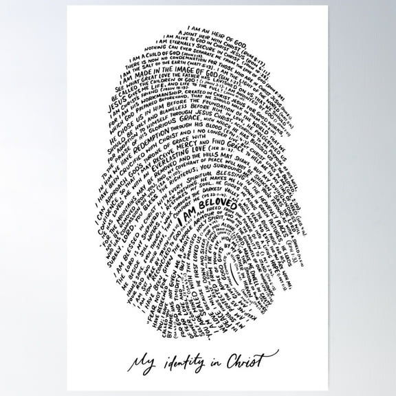 God’S Fingerprint Christian Thumbprint Art – Jesus Bible Verse Wall Print Poster Wall Art, Modern Wall Decor For Living Room Bedroom, 8x12 UNFRAMED