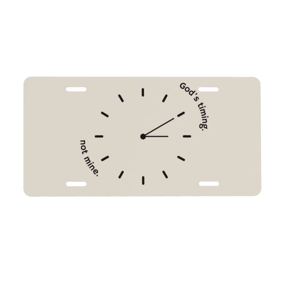 God'S Timing License Plate, Car Front License Plates With 4 Holes, Metal Car Plate,Aluminum Novelty License Plate, 6 * 12 Inches