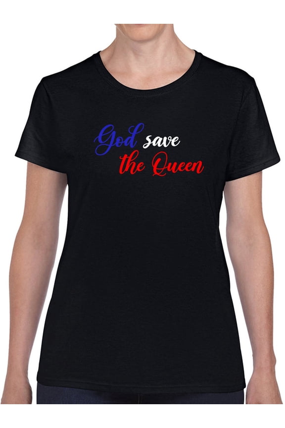 God Save Que Queen. Cursive T-Shirt Women -Smartprints Designs, Female Small