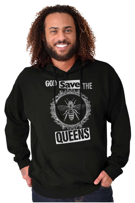 God Save the Queen Bee Cute Funny Hoodie Sweatshirt Women Men Brisco Brands L
