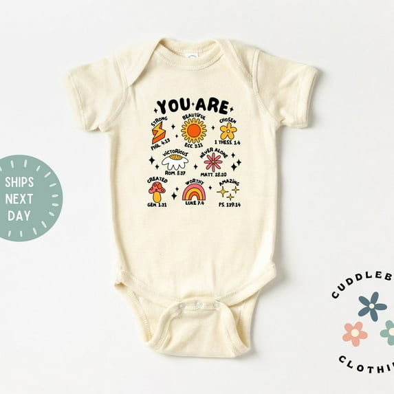 God Says I Am Baby Bodysuit, You Are Bible Verse Bodysuit, Baptism Christening Gift, Baby Boy Girl Gift, Baby Gift