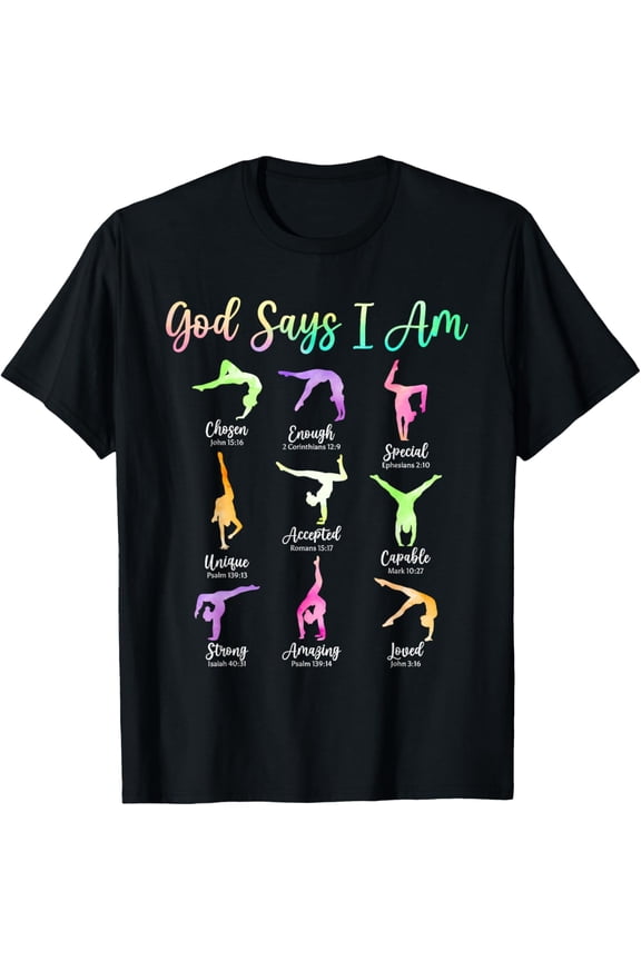 God Says I Am Cartwheel Gymnastic Christian Girls Religious T-Shirt