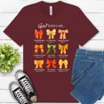 thumbnail image 1 of God Says I Am Christian T-Shirt | Bible Verse Bow Graphic Tee for Women, Maroon, L, 1 of 6
