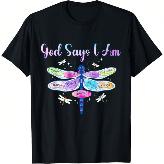 God Says I Am Dragoy Cistian Wo Girls Religious T-Shirt.JPG