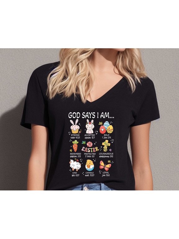 God Says I Am Easter Tshirt Christian Tshirt Easter Bunny Shirt Easter Eggs Shirt Easter D