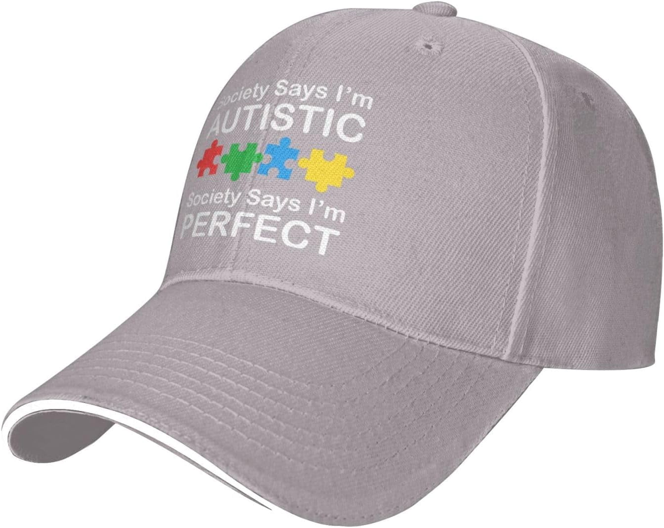 God Says Im Perfect Autism Awareness Autistic Baseball Cap for Men ...