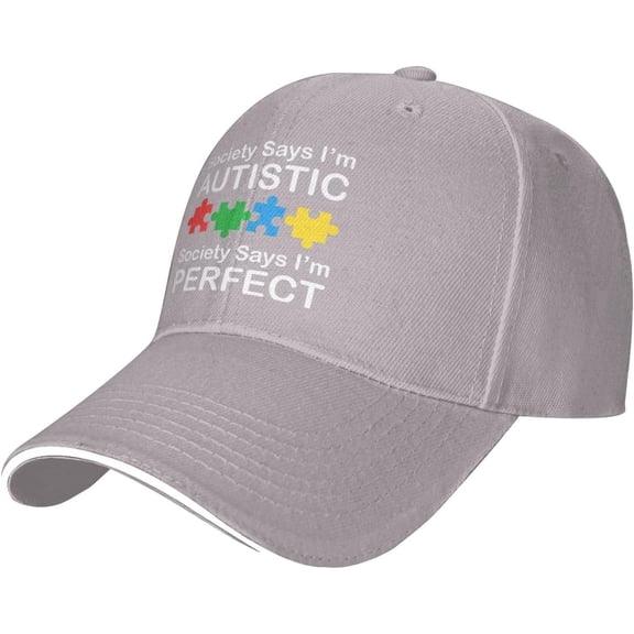 God Says Im Perfect Autism Awareness Autistic Baseball Cap for Men Women Baseball Hat Adjustable Truck Hats Dad Caps