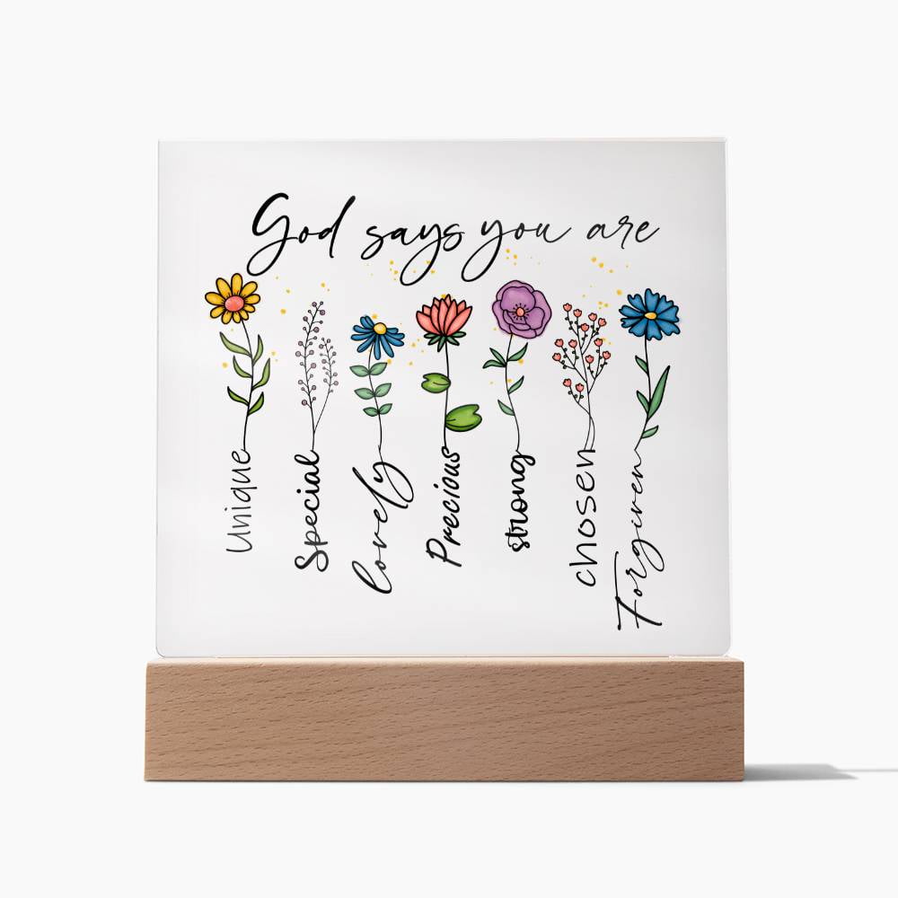 God Says You Are Acrylic Plaque Custom Plaque Gift Plaque for Her