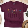 thumbnail image 1 of God Says You Are Christian T-Shirt Inspirational Floral Graphic Tee, Maroon, Size 2XL, 1 of 6