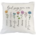 thumbnail image 1 of God Says You Are Unique, Precious, Chosen with Flowers Art Merch Gift, White Pillow Case 20X20 IN, 1 of 1