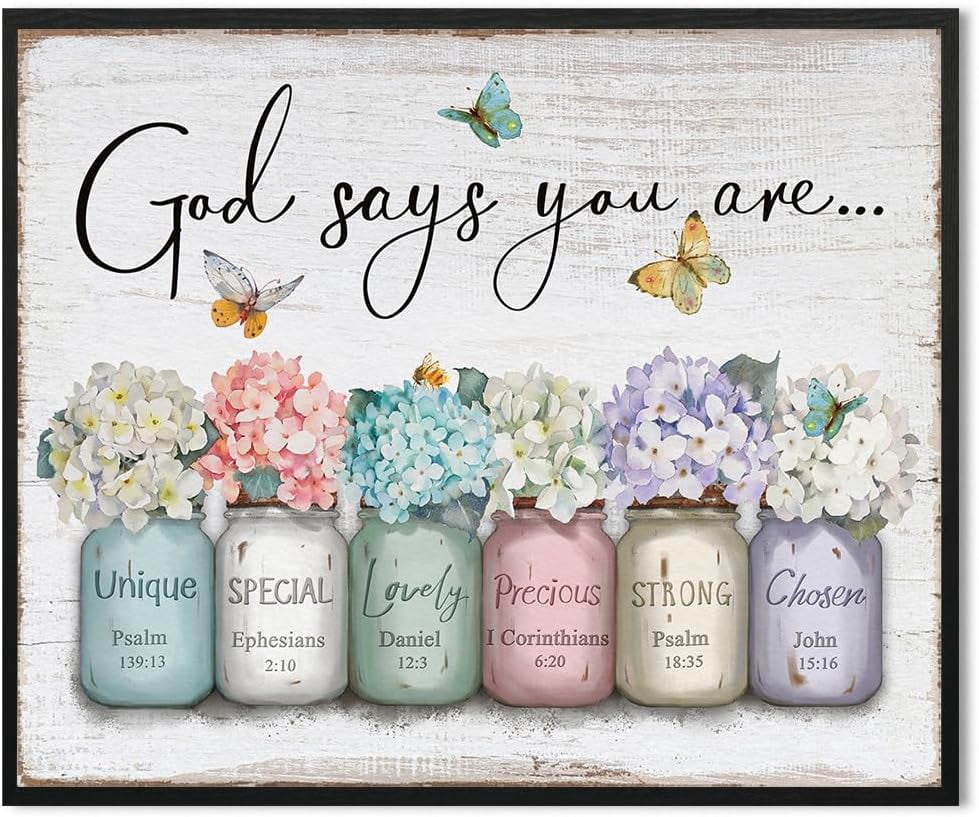 God Says You Are Wall Art: Christian Inspirational Bible Verse Wall Art ...