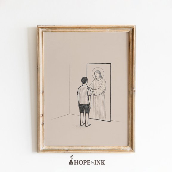 God Sees You Spiritual Mirror Wall Decor Unframed Paper Print