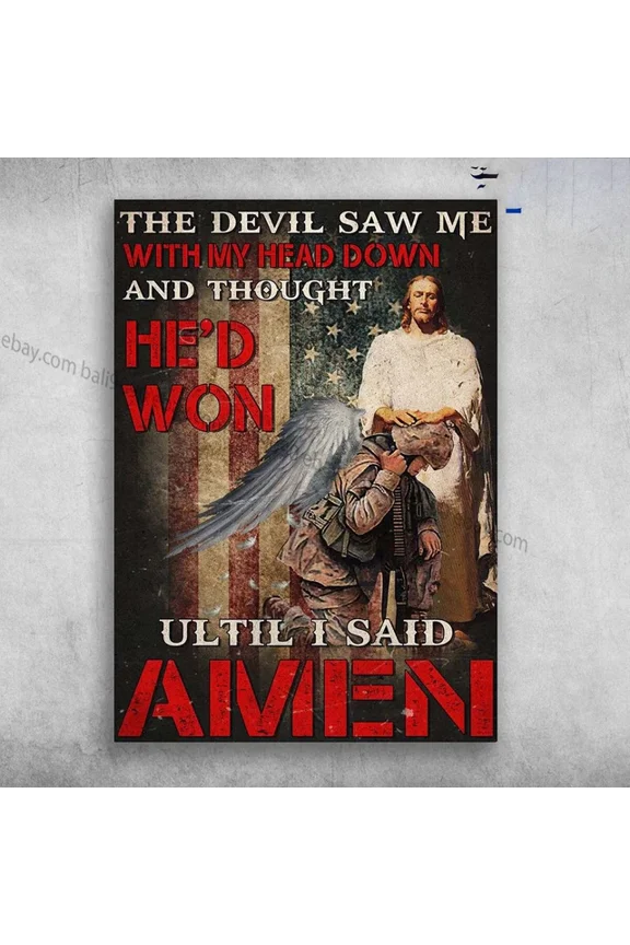 God Soldier Angel Soldier American Soldier - The Devi Saw Me With My Head Wall Art