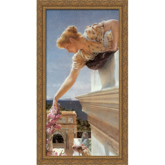 God Speed! 22x40 Large Gold Ornate Wood Framed Canvas Art by Sir Lawrence Alma Tadema