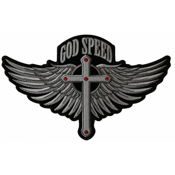 God Speed Patch, Large Christian Back Patches for Jackets and Vests